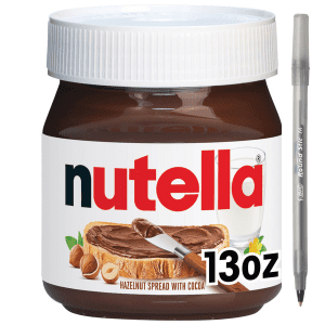 Nutella Creamy Chocolate Hazelnut Spread with Cocoa, Sweet topping for breakfast and desserts, 13 oz with pan