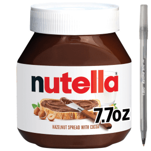 Nutella Creamy Chocolate Hazelnut Spread with Cocoa, Sweet topping for breakfast and desserts, 7.7 oz with pan