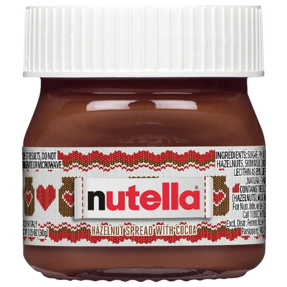 Nutella Hazelnut Spread with Cocoa, 1 oz Mini Glass Holiday Jar