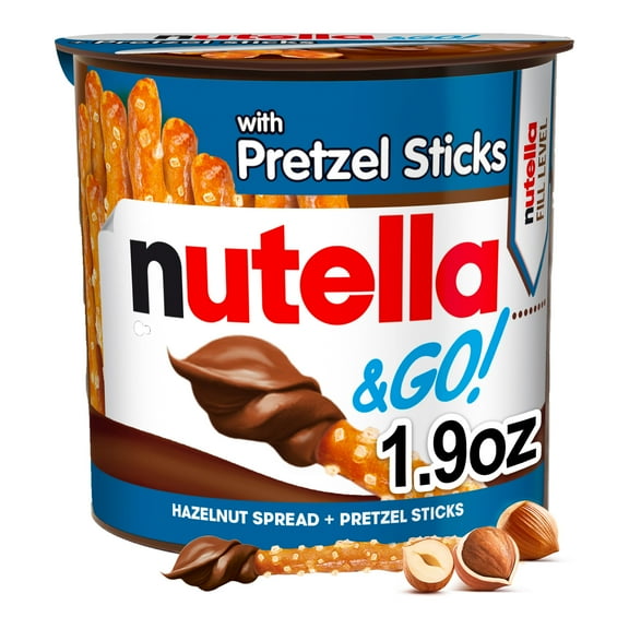 Nutella & GO! Bulk 12 Pack, AIS1Hazelnut and Cocoa Spread with Pretzel Sticks, Snack Cups, 1.9 oz Each