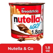 Nutella & Go! Hazelnut Spread with Breadsticks, On-the-Go Snack Cups, Snack Packs, 1.8 oz