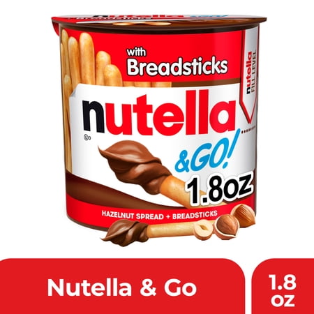 Nutella & Go! Hazelnut Spread with Breadsticks, On-the-Go Snack Cups, Snack Packs, 1.8 oz