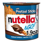 Nutella & GO! Chocolate Hazelnut Spread with Cocoa + Pretzel Sticks, Portable Single Serve Snack Pack, 1.9 oz