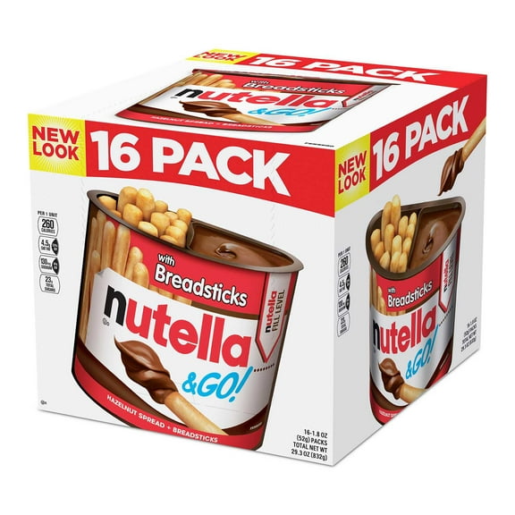 Nutella & GO! 1.8 oz Hazelnut Cocoa Spread and Breadsticks 16 Count Box