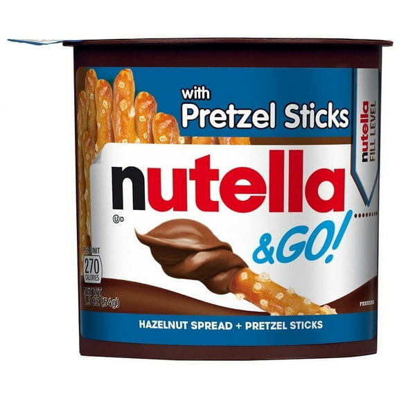 Nutella & Go Chocolate Hazelnut Spread with Pretzel Sticks1.9oz Pack of 2