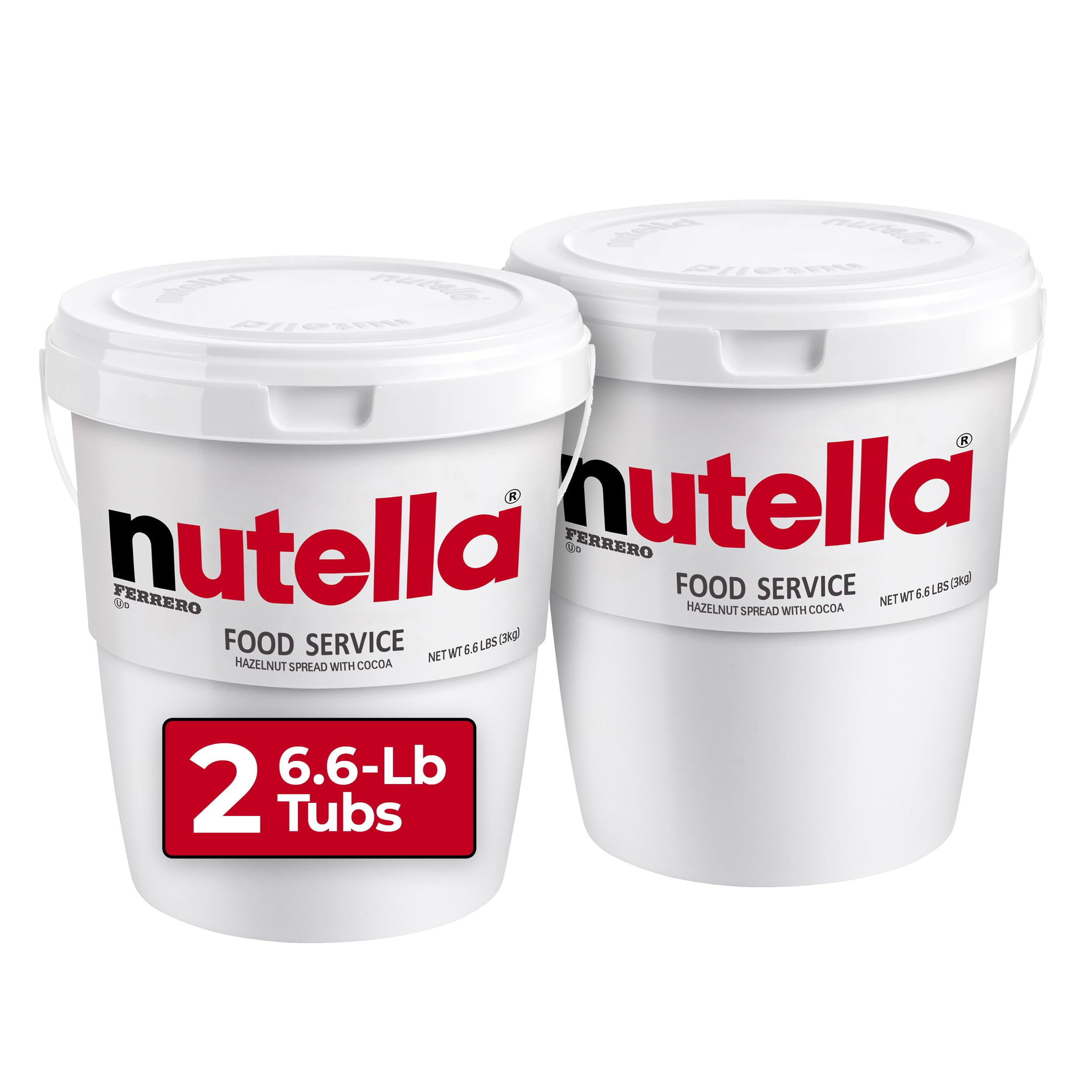 Nutella Hazelnut Spread Food RRF12 Service Tub, Baking Supplies, Great For Restaurants And Bakeries, Two Bulk Tubs, 13.2 Lb Total