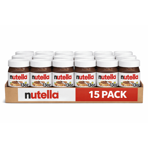 Nutella Hazelnut Spread with Cocoa, 13 oz Jars, 15 Pack