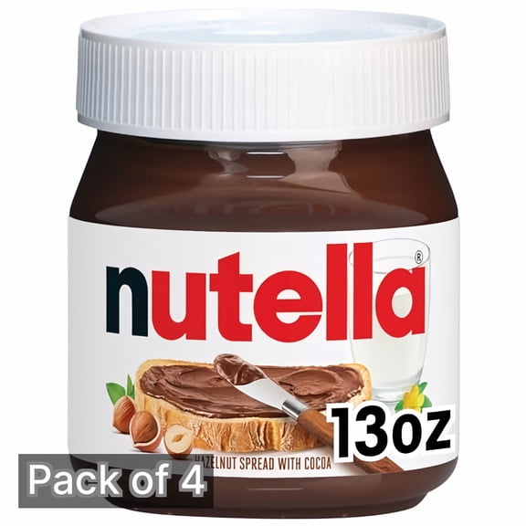 Nutella Hazelnut Spread with Cocoa 13 oz (Pack of 4)