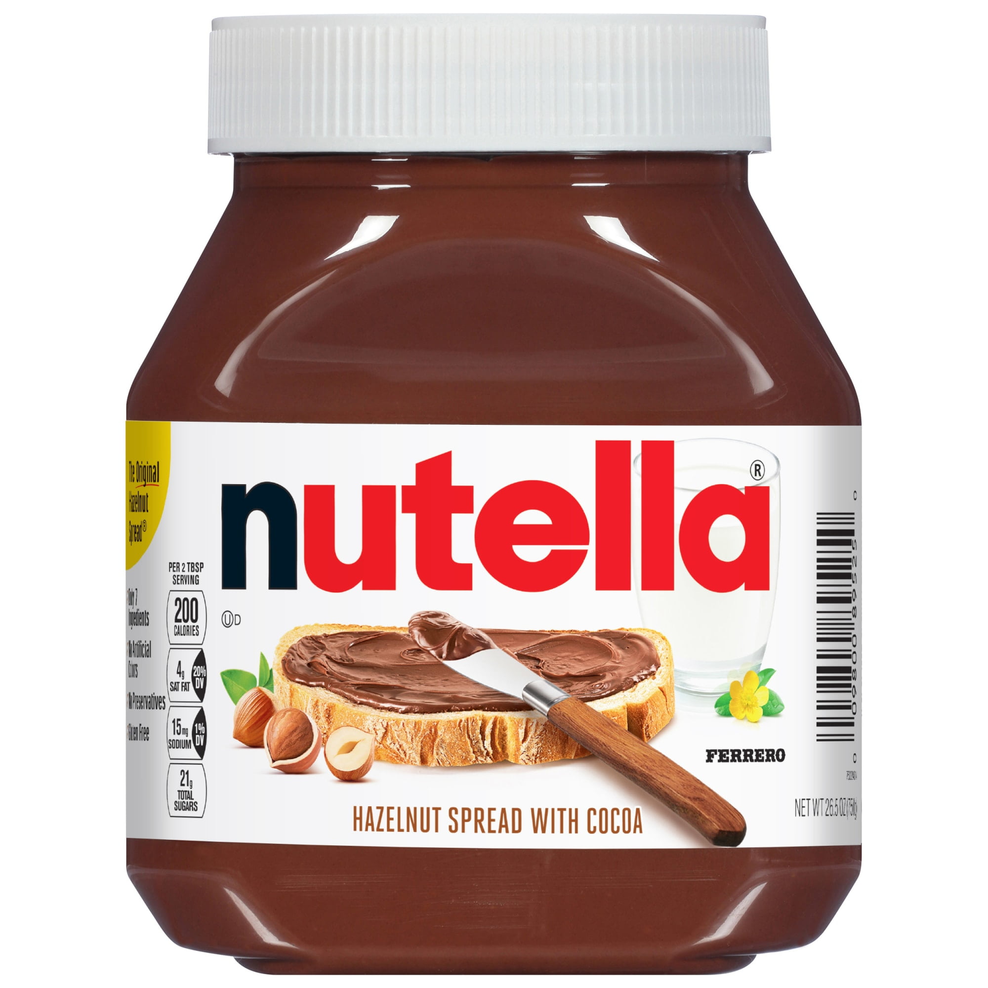 Nutella Hazelnut Spread with Cocoa for Breakfast, 26.5 oz Jar-Pack Of 4