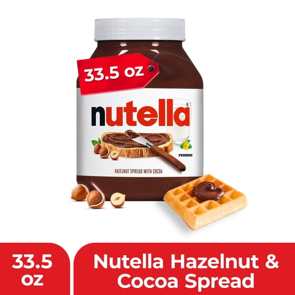 Nutella Hazelnut Spread with Cocoa, Creamy Hazelnut Spread, Breakfast Favorite, 33.5 oz Jar