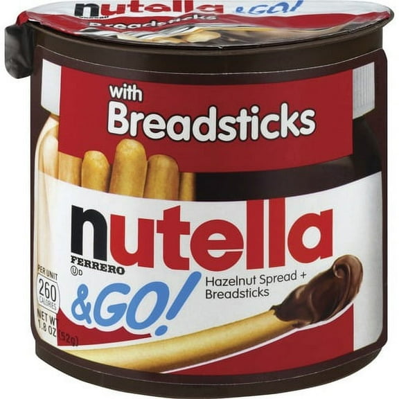 Nutella Nutella & GO Hazelnut Spread & Breadsticks - 1.23 oz - 12 / Box | Bundle of 10 Boxes