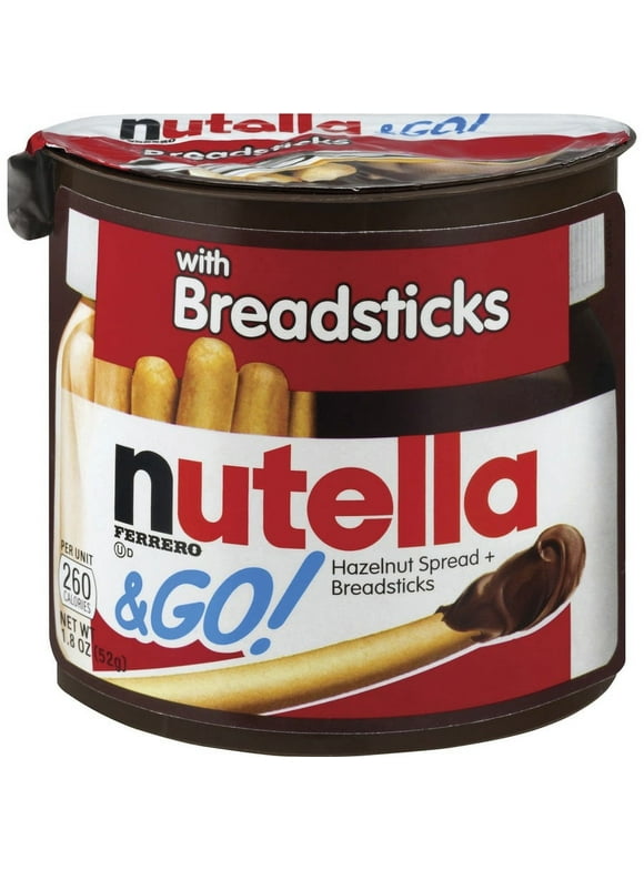 Nutella Nutella & GO Hazelnut Spread & Breadsticks - 1.23 oz - 12 / Box | Bundle of 5 Boxes