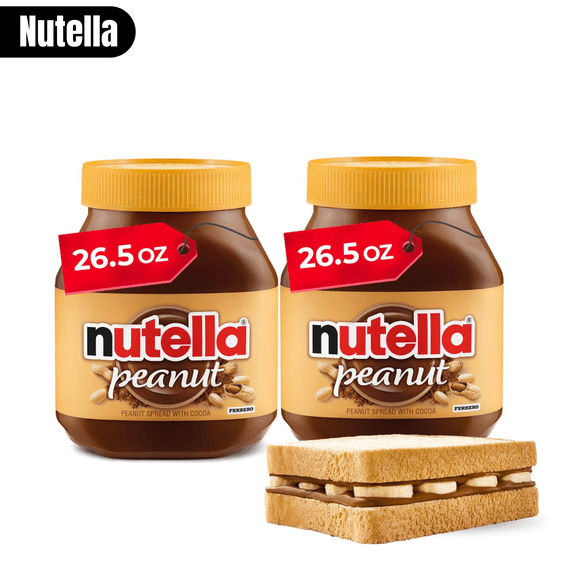 Nutella Peanut Spread, 26.5 oz Jars, 2 Pack