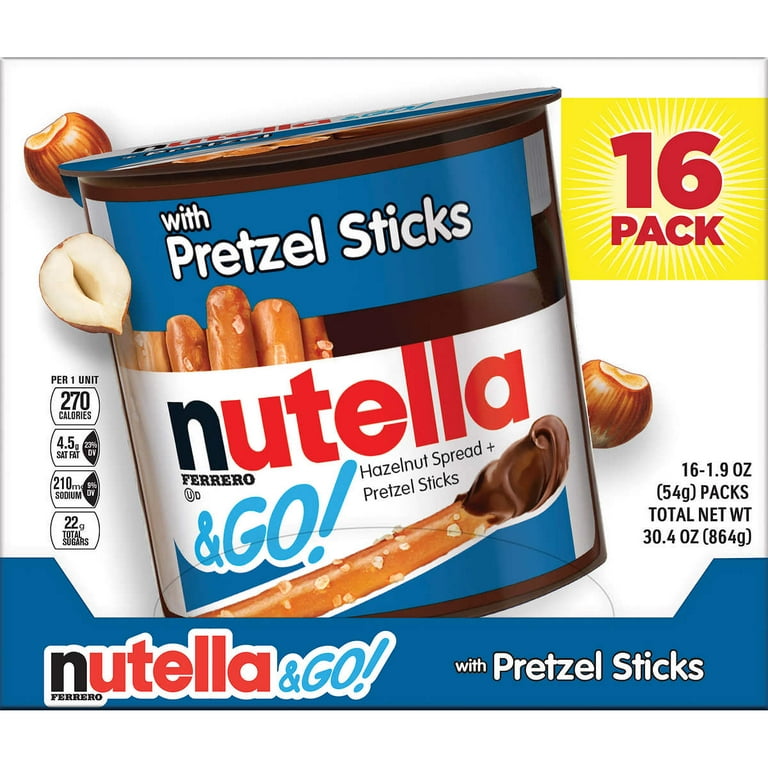 Nutella and Go! Kosher Hazelnut Spread with Pretzel Sticks, 16