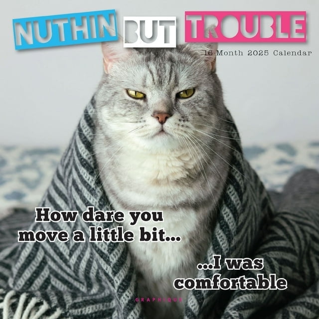 Graphique 2025 Nuthin' But Trouble Mini Wall Calendar 7” x 7” Thick