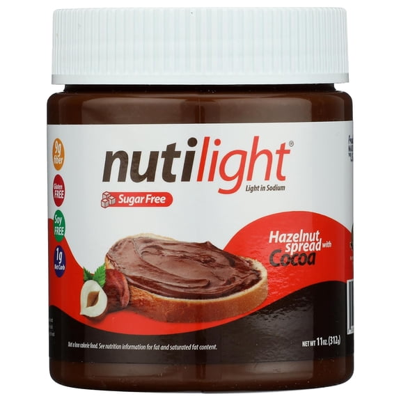 Nutilight Keto Sugar-Free Hazelnut Spread with Cocoa, 11 oz