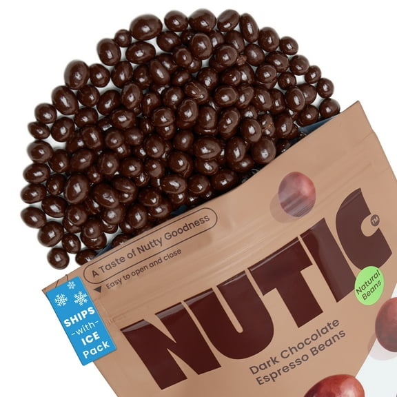 Nutic Gourmet Dark Chocolate Covered Espresso Beans - 5LB, Bulk Chocolate Espresso Candy, Dark Chocolate Coffee Beans - Irresistible, Rich & Energizing Treat - (Pack of 1)
