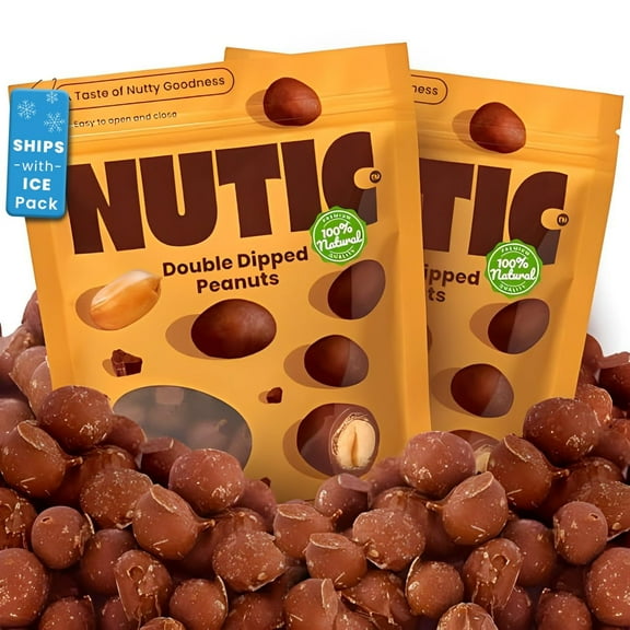 Nutic Milk Chocolate Covered Peanuts - 2 Lb. Double Dipped Premium Gourmet Milk Chocolate Peanuts Perfect for Snacks & Gifts, Made in USA - (Pack of 1)