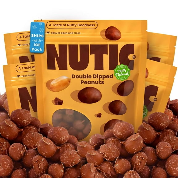 Nutic Milk Chocolate Covered Peanuts - 5 Lb. Double Dipped Premium Gourmet Milk Chocolate Peanuts Perfect for Snacks & Gifts, Made in USA - (Pack of 1)