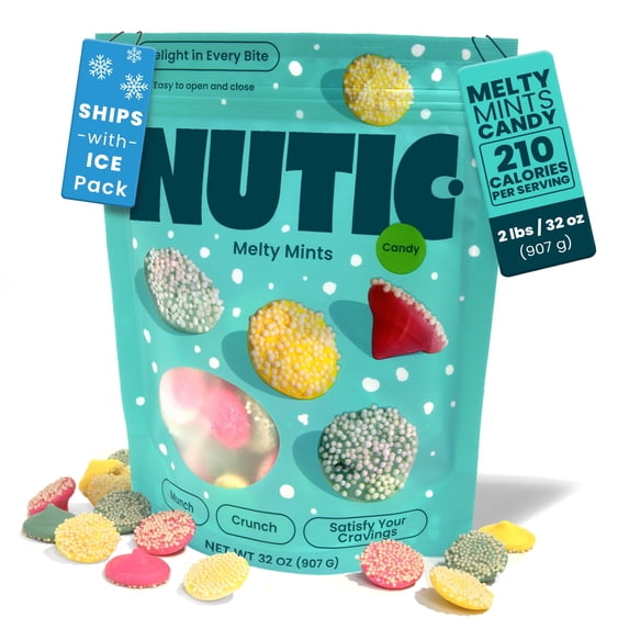 Nutic Smooth and Melty Mints Nonpareils Candy - 2LB, Pastel Mint Delights for Holidays & Birthdays, Dutch and Chocolate Mint Treats - Ideal for Weddings, Parties, Made in USA - (Pack of 1)