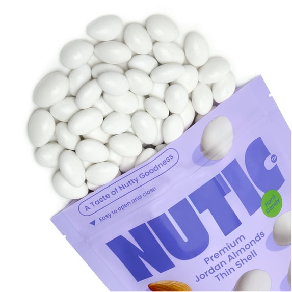 Nutic White Jordan Almonds - 1LB, Premium Thin Shell, Elegant Italian Confetti Candy for Weddings, Holidays, and Birthdays, Freshly Made in the USA - (Pack of 1)