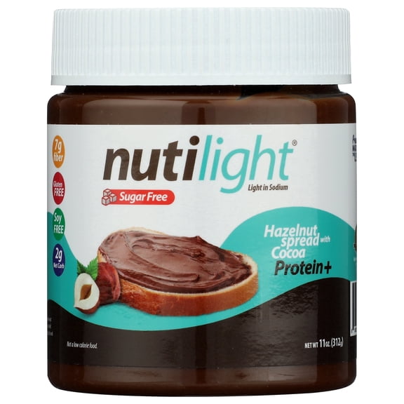 Nutilight Keto Sugar-Free Protein Hazelnut Spread with Cocoa, 11 oz. 2 Pack