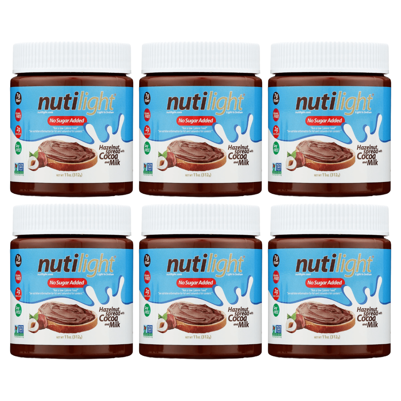 Nutilight Sugar-Free Hazelnut Spread & Milk Chocolate Size: 6-Pack