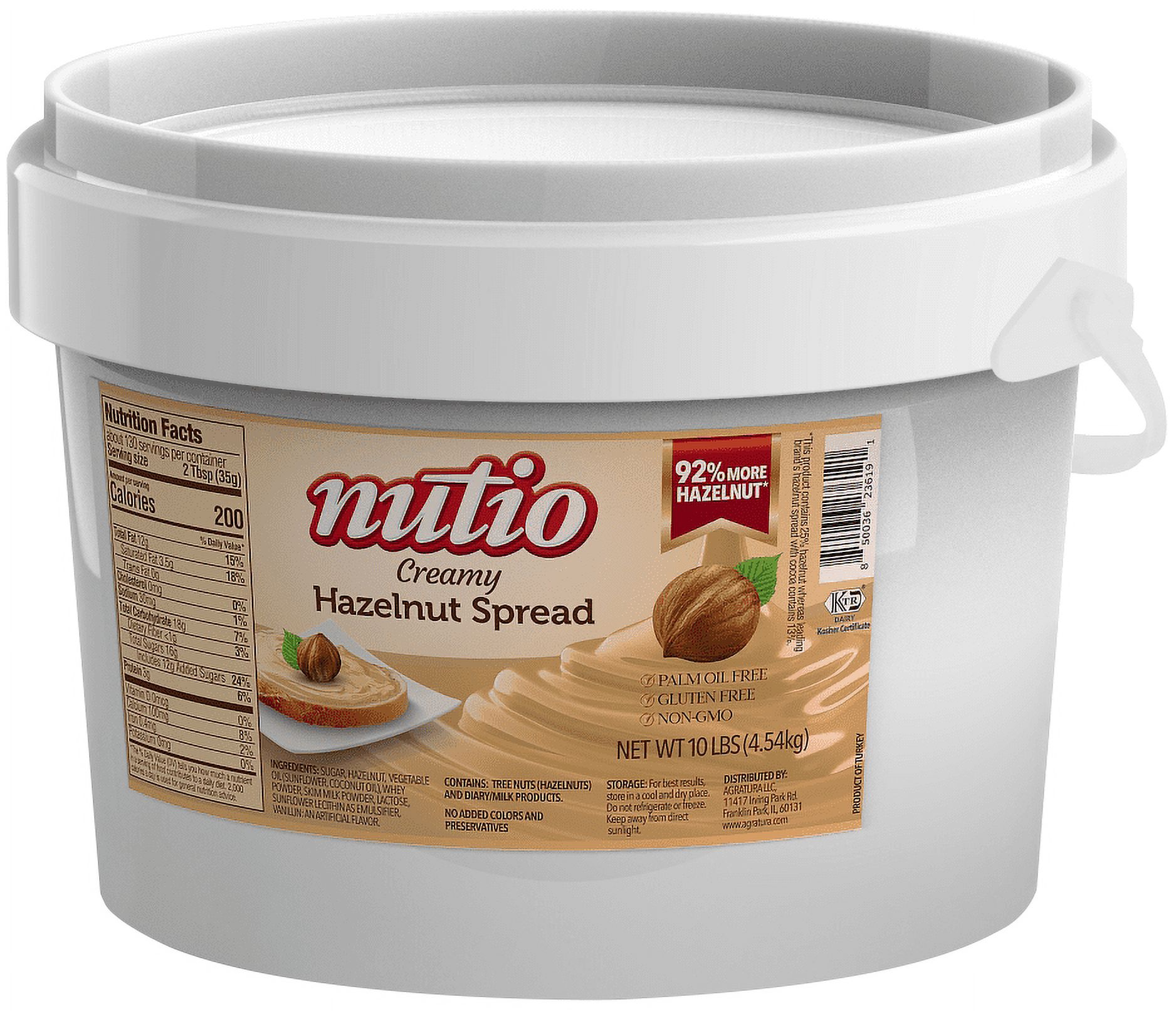 Nutio Creamy Hazelnut Spread 92 More Hazelnut, 37 Less Added Sugar