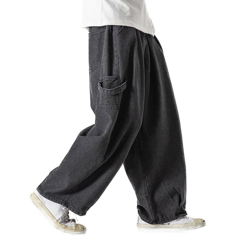 Nutirangee Men's Wide Leg Hip Hop Jeans Casual Streetwear Nutirangee Men's Wide Leg Hip Hop Jeans Casual Streetwear