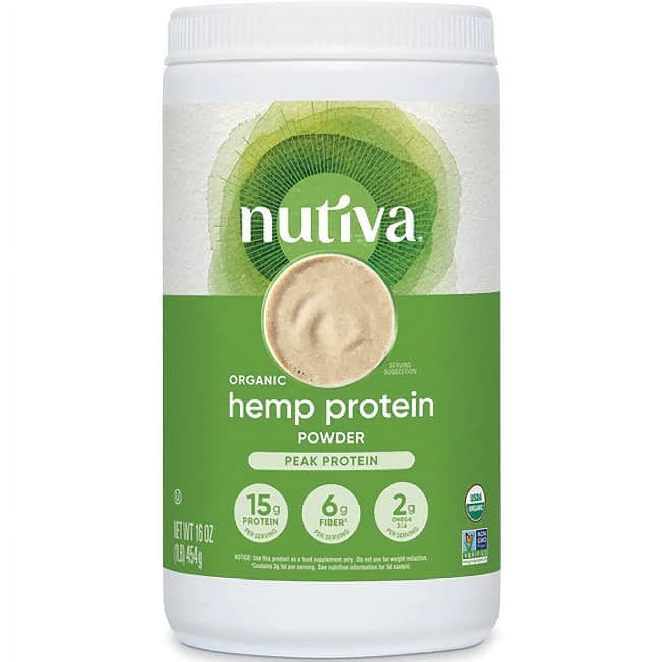 Nutiva Organic Vegan Hemp Protein Powder Plant Based Superfood High Fiber 15g Protein 1.0lb 16.0oz Walmart