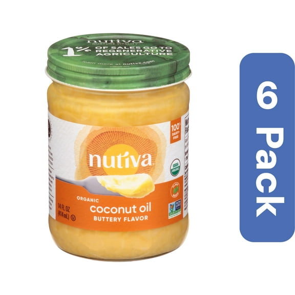 Nutiva Buttery Coconut Oil 14 fl oz (Pack of 6)