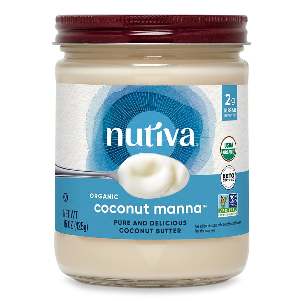 Nutiva Organic Coconut Manna Pureed Coconut Butter, Gluten-Free, 15oz (3 Pack)