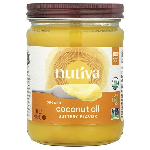 Nutiva, Organic Coconut Oil, Buttery, 14 fl oz (414 ml) Pack of 4