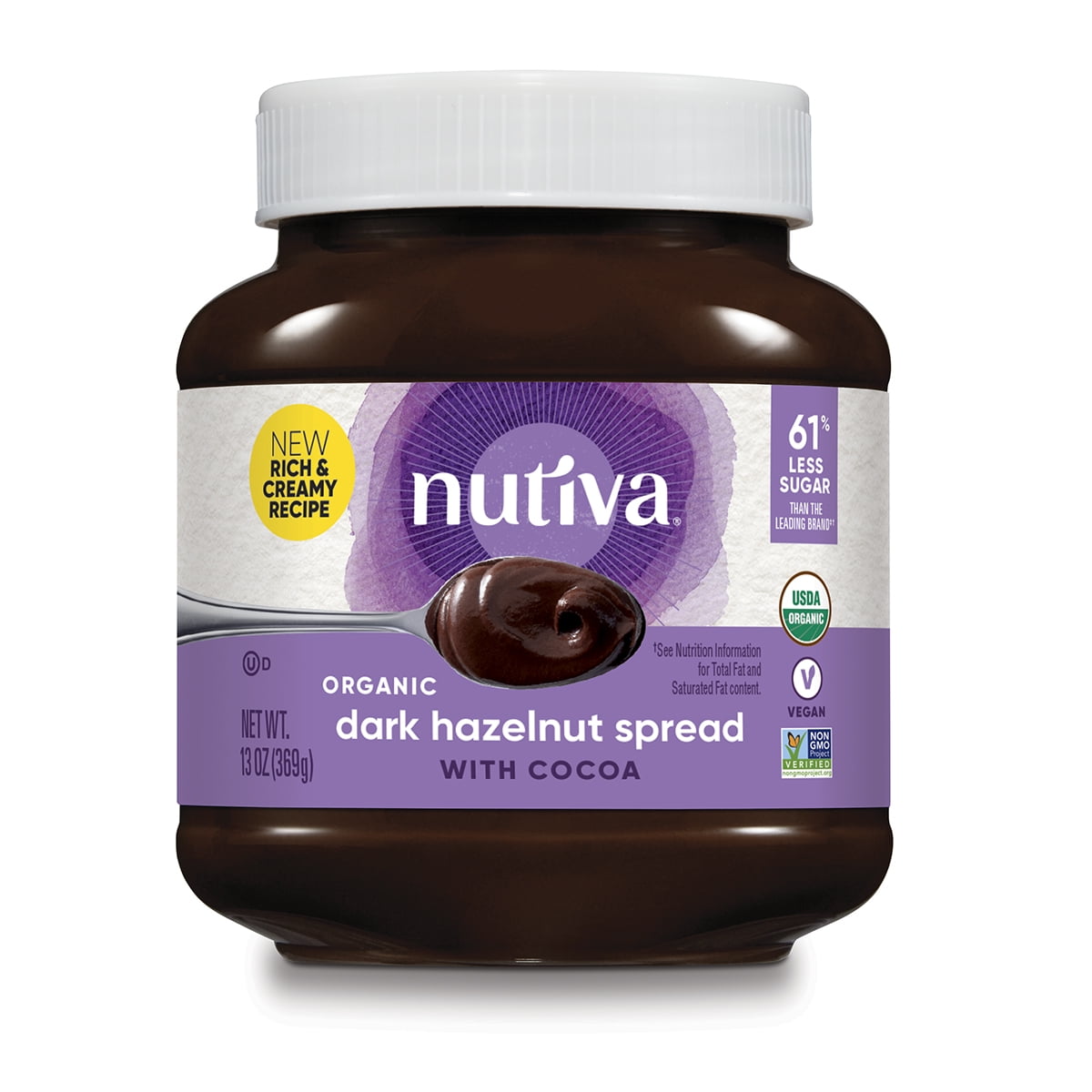Nutiva Organic Hazelnut Spread, Dark Chocolate, 13 oz