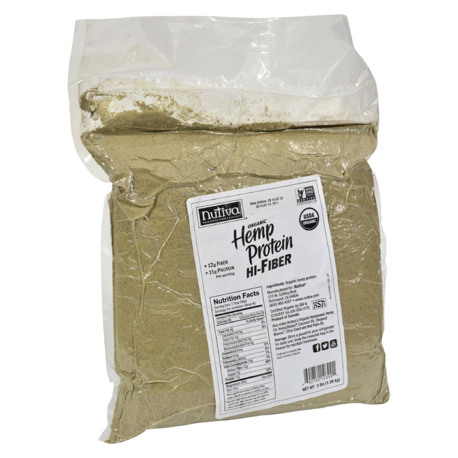 Nutiva Organic Hemp Protein Hi Fiber 3 lbs Walmart
