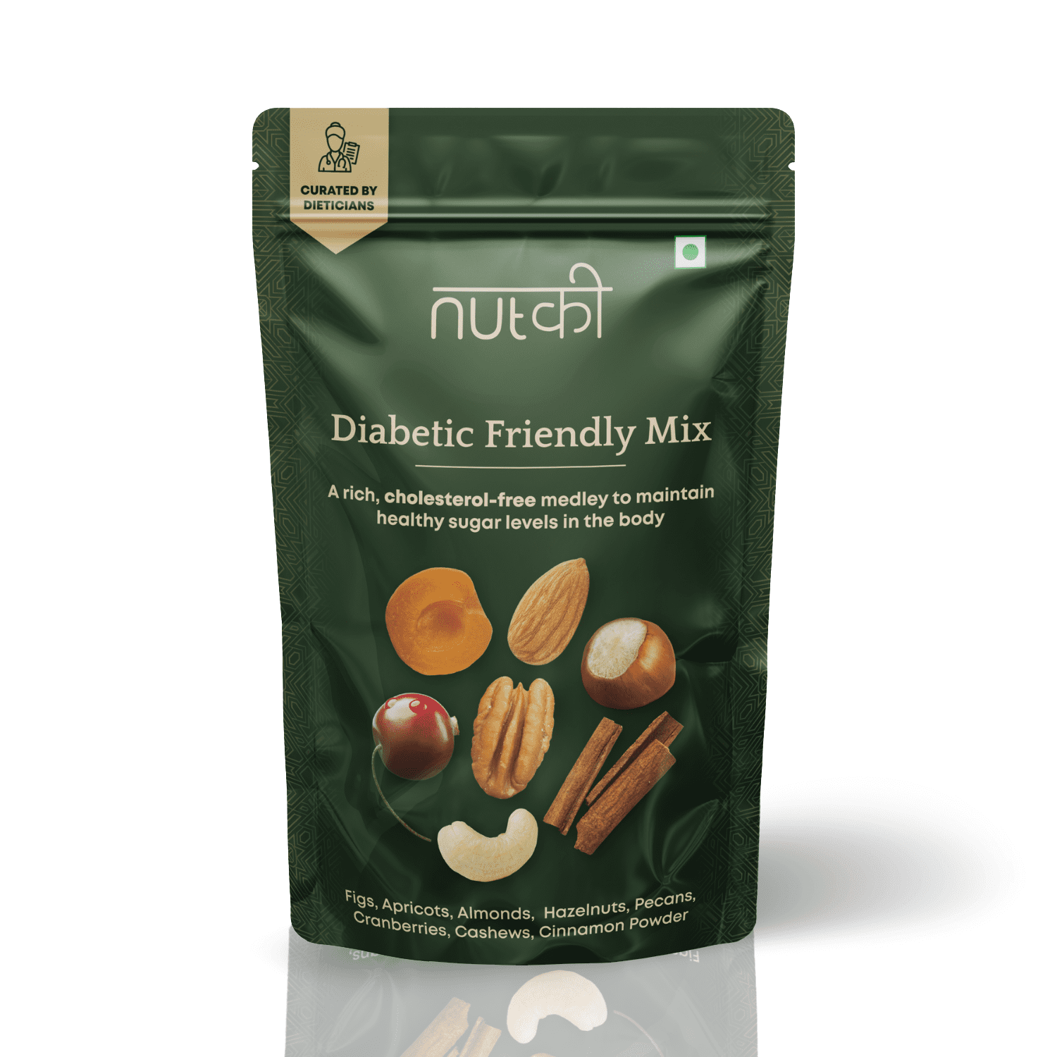 Nutki Diabetic Friendly Trail Mix I Unsalted Mixed Dry Fruits Figs, Apricots, Almonds