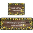thumbnail image 1 of Nutksea Lemon Kitchen Rug Decor Set of 2, Washable Microfiber Running Rugs Lemon Decoration Mats 17"x 47" + 17"x 23" (Brown), 1 of 6