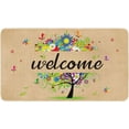 thumbnail image 1 of Nutksea - Summer Welcome Front Doormat, Colorful Floral Tree Decor Floor Mat Rubber Non-Slip Reusable Entrance Door Mat Gift Indoor Decoration Supplies Home Decor Outdoor Mats 17\u201dx 30"\u2026, 1 of 5