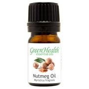 Nutmeg Essential Oil - 1/6 fl oz 5 ml Glass Bottle w/ Euro Dropper - 100% Pure Essential Oil by GreenHealth