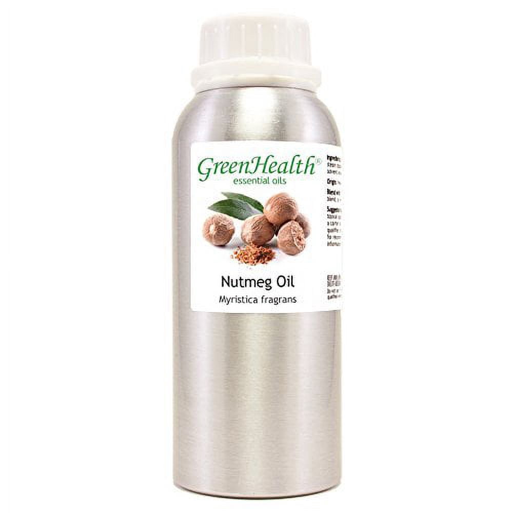 Nutmeg Essential Oil – 8 fl oz (237 ml) Aluminum Bottle w/Plug Cap – 100% Pure Essential Oil - GreenHealth