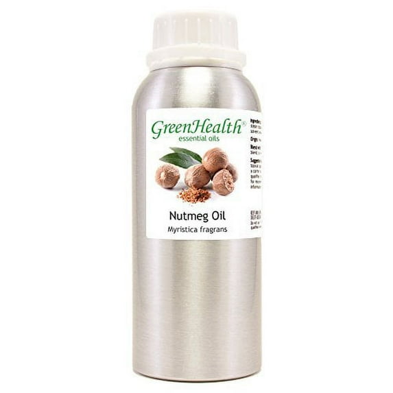Nutmeg Essential Oil – 8 fl oz (237 ml) Aluminum Bottle w/Plug Cap – 100% Pure Essential Oil - GreenHealth