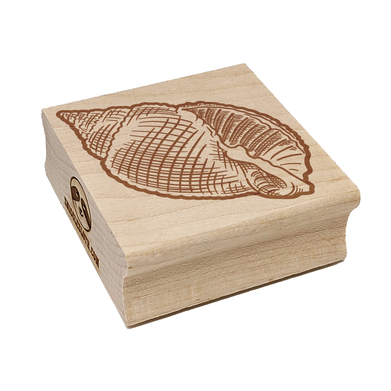 Nutmeg Shell Hashmark Shaded Beach Seashell Square Rubber Stamp ...