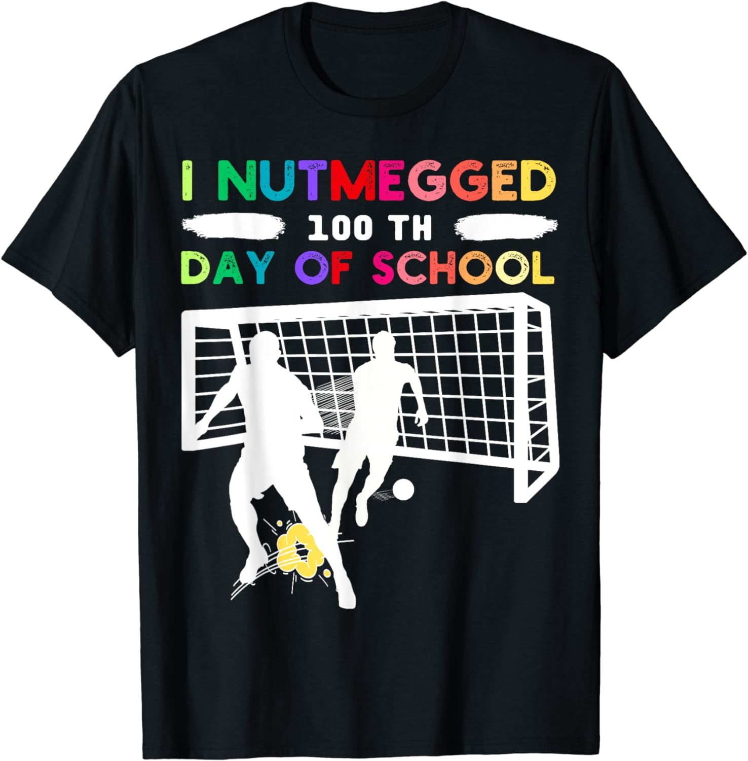 Nutmeg Soccer Celebration 100th Day of School football boy TShirt