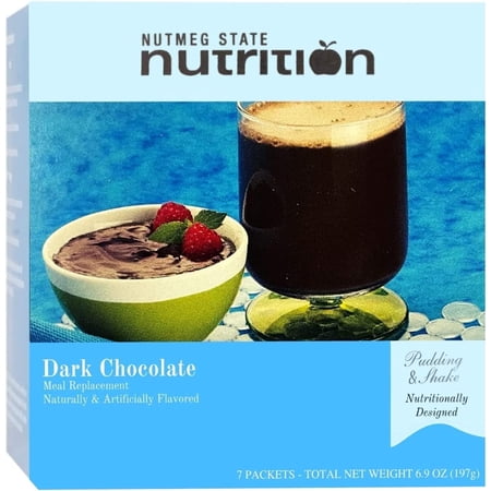 Nutmeg State Nutrition Creamy Dark Chocolate Meal Replacement Drink, 15g Protein, 1 Box of 7 Packets