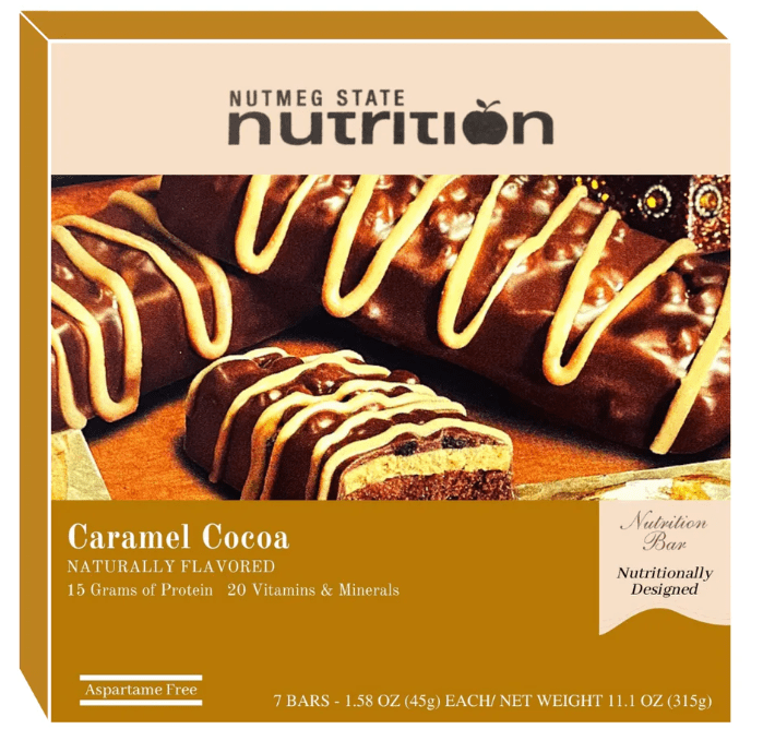 Nutmeg State Nutrition - High Protein Snack Bars 7 Servings Per Box (Caramel Cocoa)