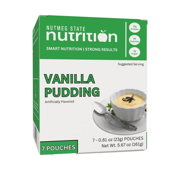 Nutmeg State Nutrition - YPF5High Protein Instant Pudding Mix, Protein Dessert, 15g Protein, 80 Calories, 2g Sugar, 7 Servings Per Box (1 Box (7 Servings), Vanilla)