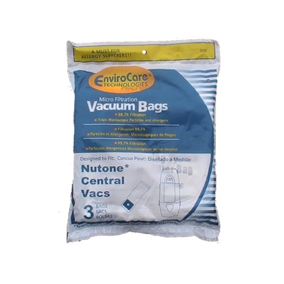 EnviroCare Replacement Micro Filtration Vacuum Bags for Nutone Central Vacuums 3 Pack