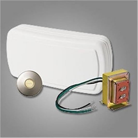 Nutone NUBK131LSN Two-Note Door Chime with One Lighted Stucco Pushbutton, Satin Nickel