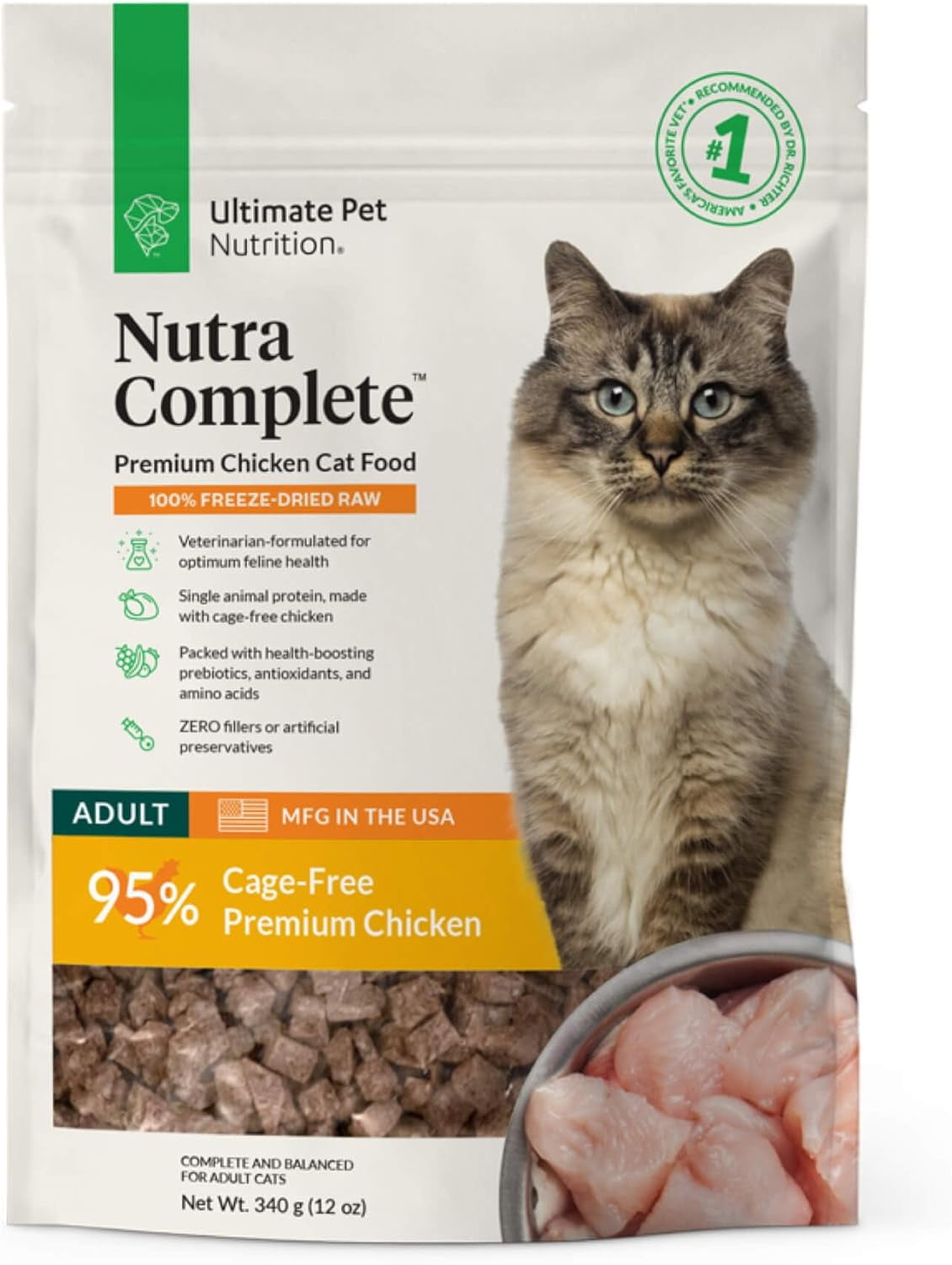 Nutra Complete Premium Chicken Cat Food Freeze Dried Chicken Cat Food