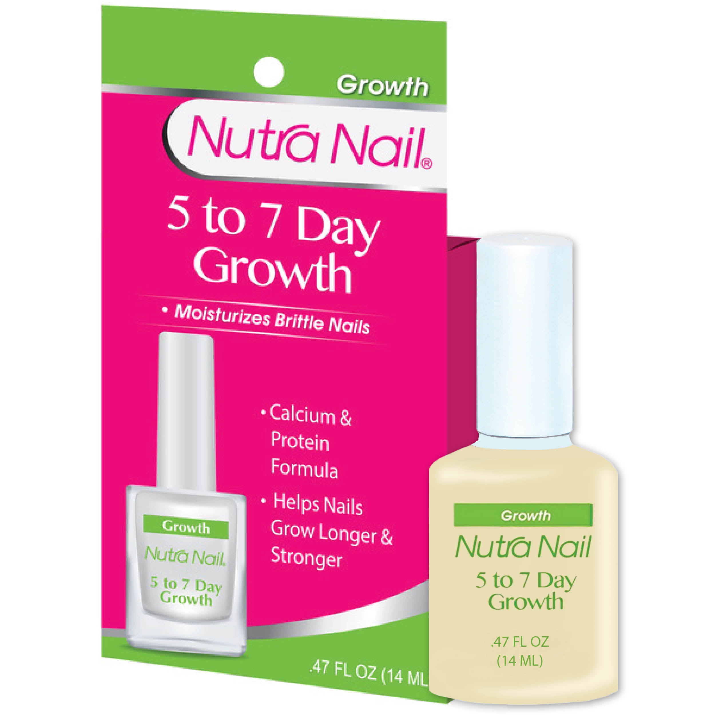 Nutra Nail 5 to 7 Day Growth Treatment - Fast Keratin Nail Strengthener Repair Serum Formula for Thin, Brittle, & Damaged Nails (0.47 fl oz)